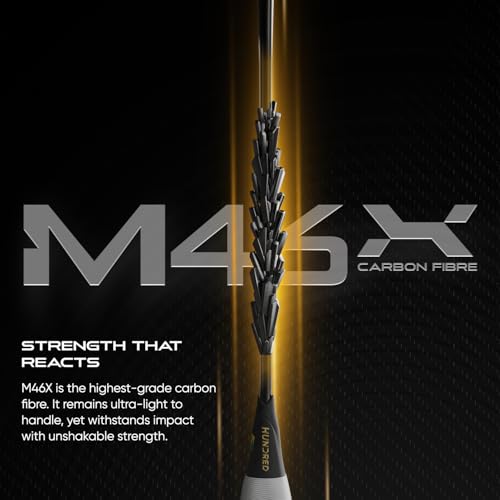 Image of Hundred Nitrix 70 Venom Badminton Racket with Full Cover|≤32 lbs | Head-Heavy Power | M46X Carbon | 6.1 mm Slim Shaft | Explosive Smashes & Control (Black /Green)