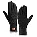 Gants Homme Hiver Chaud Tactile Gants Tricotés,Gants Thermiques Doublés en Laine pour Hommes et Femmes (M, Noir)