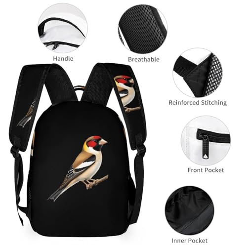 Goldfinch Cute Backpacks Set Lightweight Lunch Bag Aesthetic Pencil Cases for Travel Work3
