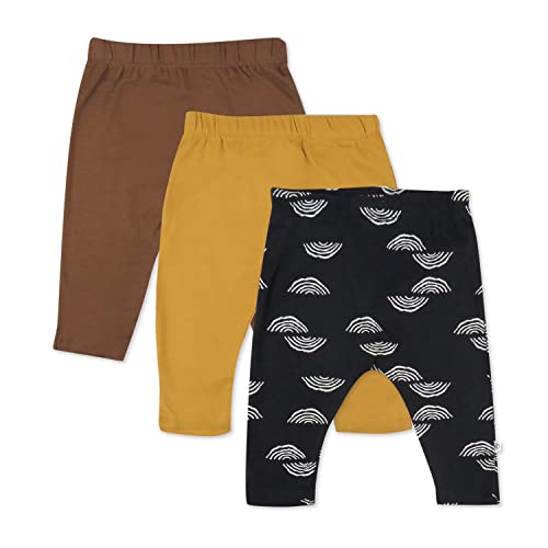 Honestbaby Baby Organic Cotton Cuff-Less Harem Pants Multi-Pack, Rainbow Geo Black, Newborn #TOP8