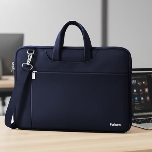 Image of Ferkurn Laptop Case Bag for Women Men Briefcase Messenger Bag, 17 17.3 Inch