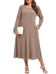 V-khaki Maxi Sweater Dress
