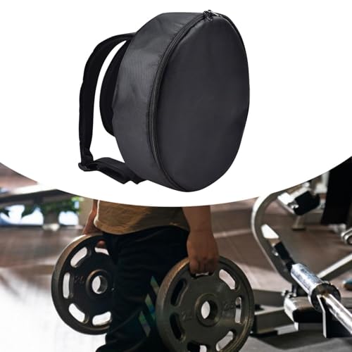 jojomis Weight Plate Backpack for Gym Adjustable Straps Oxford Carrying Bag Storage Pack for Workout Calf Raises Strength Training Black