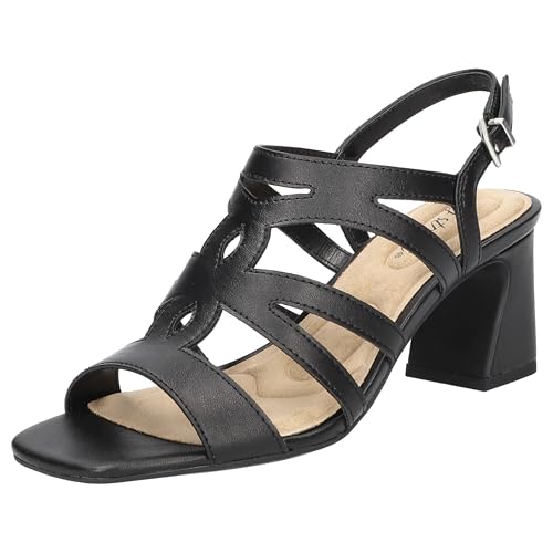 Easy Street Womens Divine Block Heeled Sandals, Black, 8 Medium