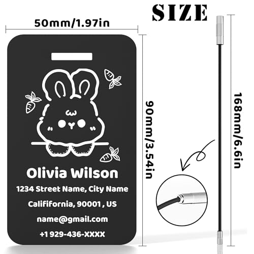 4 PCS Personalized Luggage Tags for Suitcases, Custom Aluminum Luggage Tags for Bags and Backpacks, Waterproof & Heavy Duty Personalized Metal Name Tags for Travel (Black)2