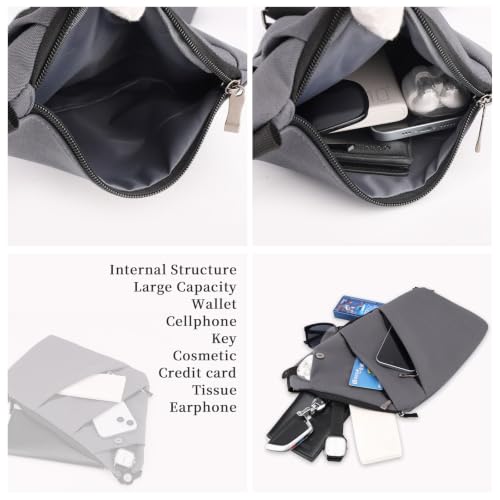 Image of Anti Theft Crossbody Bag,Sling Bag for Women Men,Multi-pocket Chest Shoulder Bag for Travel, Sport, Work