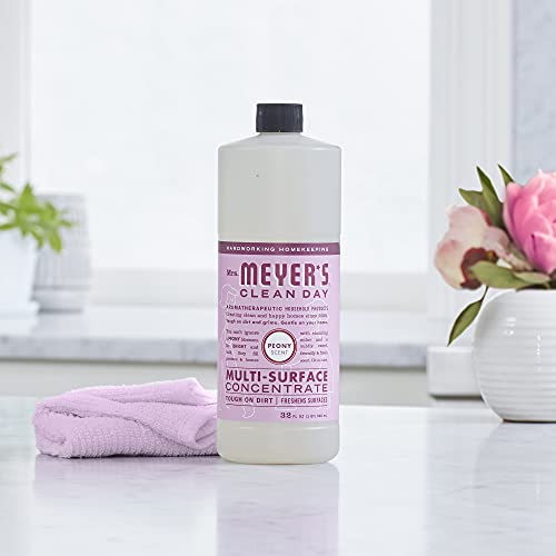 Image of Mrs. MEYER'S CLEAN DAY Multi-Surface Everyday Concentrate, Peony Scent, 32 Fl Oz Bottle (Pack of 4)