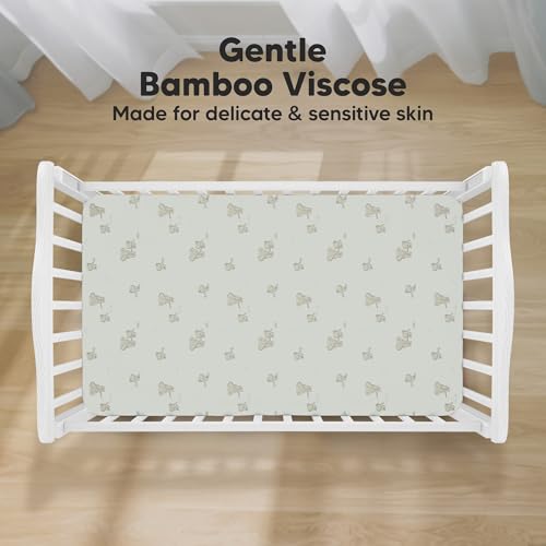 Image of KeaBabies 2-Pack Baby Crib Sheets for Boys, Girls, 52x28 Fitted (Elly) | Viscose Derived from Bamboo, Toddler Bed Sheets Neutral, Fitted Crib Mattress Sheet for Standard Baby Bedding, Soft, Cozy