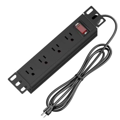 Unidad de distribución eléctrica Rack PDU de 10 pulgadas 1U con 4 tomas y cable de 1,8 metros miniatura 1