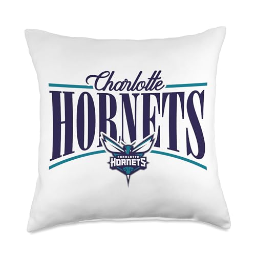 NBA - Charlotte Hornets Arch Logo Teal And Purple Throw Pillow