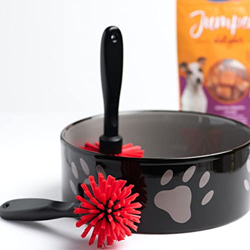 SAUBA Reinigungsbürste FUTTA für den Futternapf | Hunde - & Katzennapf Bürste zum Entfernen von Futter-Rückständen | spezielle Reinigungsbürste für Futter- und Wassernäpfe