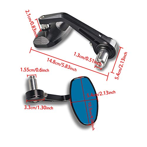 Duilu Motorcycle Handlebar End Mirrors Cnc Aluminum Alloy Universal Side Rear View Mirror For 7/8" Or 1'' Rearview Mirror For Motorbike Blind Spot Mirrors #TOP7