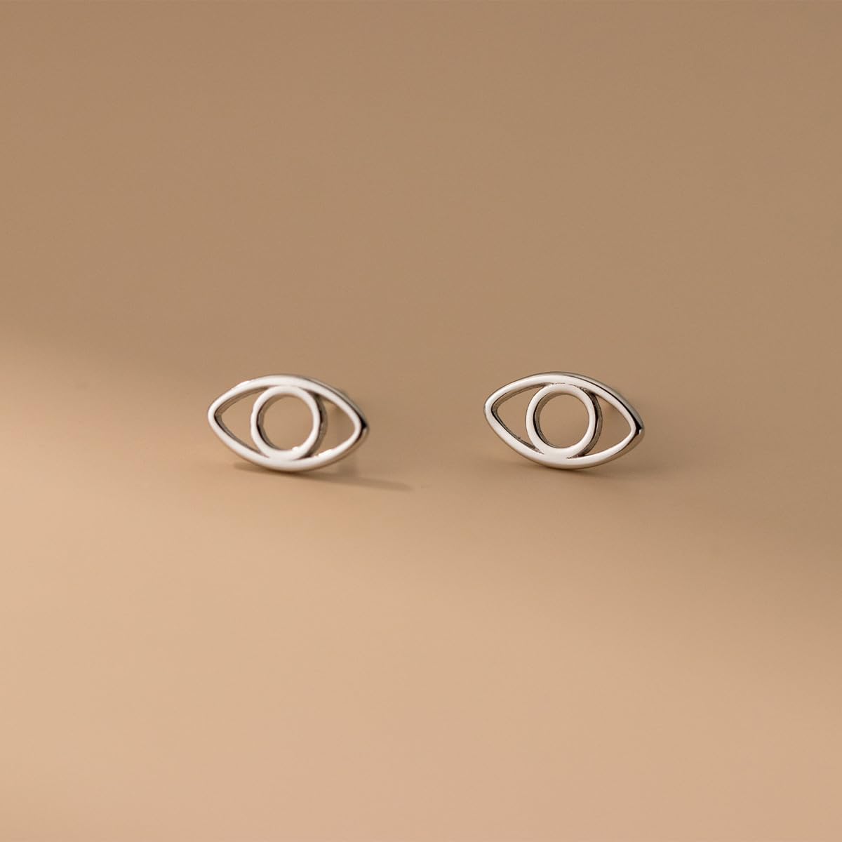 Evil Eye Tiny Small Stud Earrings for Women 925 Sterling Silver Cute Hollow Eyes Cartilage Tragus Mini Studs Earring Fashion Birthday Jewelry Gifts Hypoallergenic - Image 3