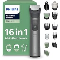 Philips Multigroom 7000 Series All-in-One 16-Piece Trimmer - Shaver and Clipper for Beard, Nose, Hair, and Body, Self-Sharpening Full Metal Blades, 21 Length Settings (0.5-16 mm), Model MG7931/15
