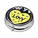 Love You with All My Heartround Pill Box, 3 Compartment Round Pill Box Organizer, ^&Portable Travel Pill Box for Traveling.