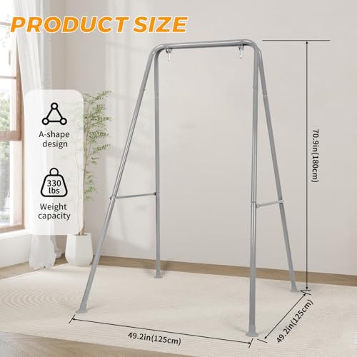 Image of Swing Stand for Kids, Hammock Chair Stand, Heavy-Duty Metal Swing Frame