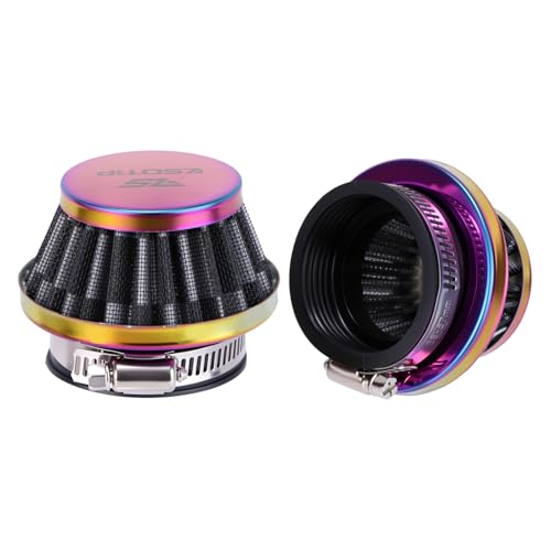Image of 2PCS Motorcycle 35MM Air Intake Filter Universal Carburetor Air Filter Cleaner for Dirt Pit ATV SSR TTR Bike Breather Filter Fit for Many Different Carburetors (Colorful 48MM)