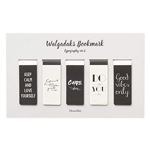 Monolike Magnetic Bookmarks Typography Ver.2, Set Of 5 #TOP10