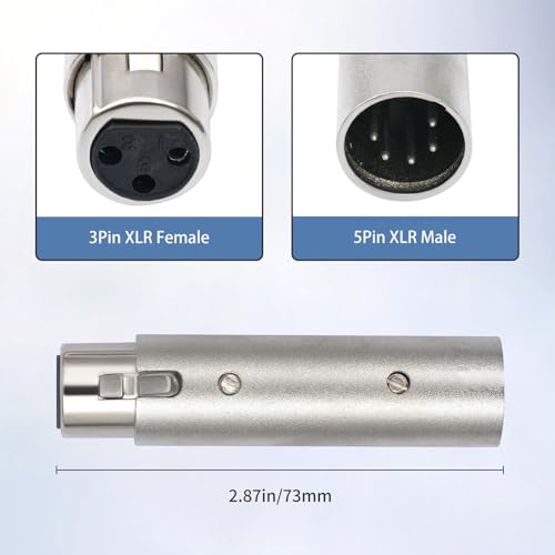 Adaptador XLR 3 pines a 5 pines, pack 2 unidades miniatura 4