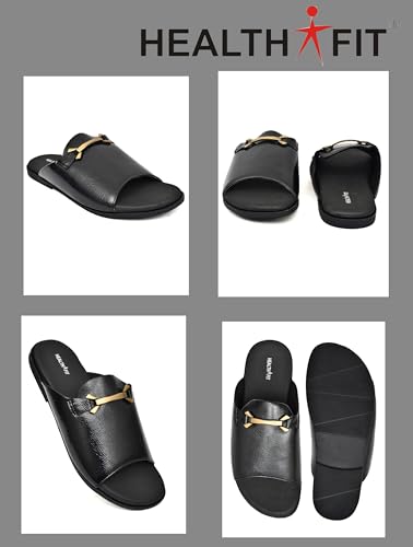 Image of HEALTH FIT Extra Soft Comfortable Traditional Ethnic Chappal /Slippers Wedding & Festive Sliders for Gents /Boys Lightweight flexible TPR sole & Easy-to-wear slip-on design cushioned for Men HF7017