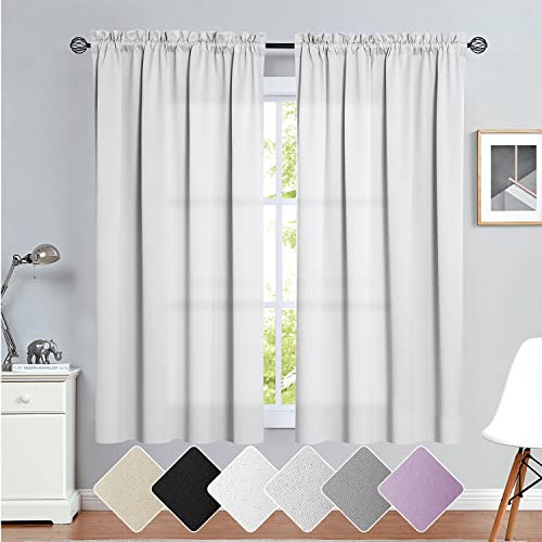 Vangao Cortinas de sala de estar de 63 pulgadas de largo, juego de 2 paneles de cortinas de oscurecimiento de habitación para dormitorio, guardería, aislamiento térmico, reducción de ruido, panel de