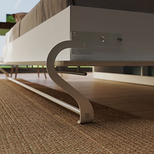 Schrankbett Standard 140x200 Horizontal Weiß/Eiche Sonoma ausklappbares Wandbett, ideal geeignet als Wandklappbett fürs Gästezimmer, Büro, Wohnzimmer, Schlafzimmer – Bild 6