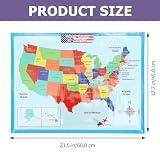 VILLFUL Usa Map for Educational Poster Children Geography Learning Chart Preschool Intellectual Development Accessory Early Education Wall Decor