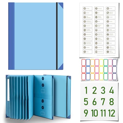Pastas fólio com bolsos, organizador de arquivos sanfonados para papel, notas, organizador de docume