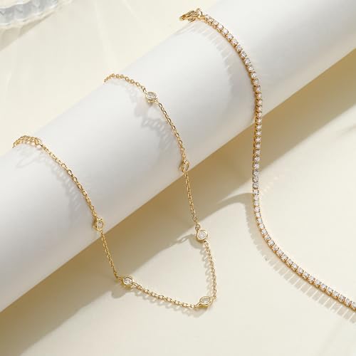 Image of Ritach Ankle Bracelets for Women Waterproof - 2 /3 /5PCS Gold /Silver Anklet