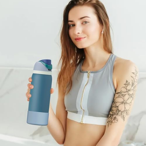Affute Silicone Boot for Owala Water Bottle 24 oz, Anti-Slip Protective Sleeve for FreeSip/Twist/Flip Water Bottles, BPA Free, Bottom Bumper Cover Protects Water Bottles from Scratches(Denim)