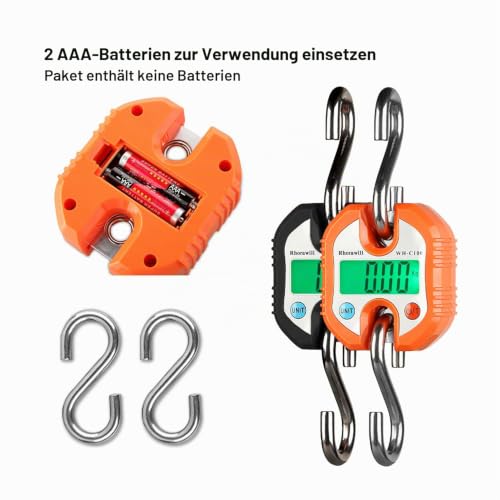 Foto von Rhorawill Kofferwaage Digitale Küchenwaage Gepäckwaage Kranwaagen 150KG