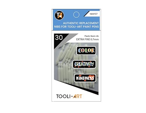 TOOLI-ART 30 Replacement Nibs Extra Fine Tip Paint Pens Acrylic Markers. Easy To Replace.