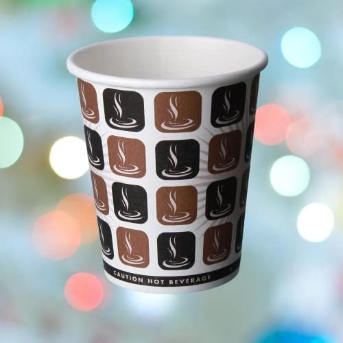 Paper Coffee Cups - 50-Pack Strong Disposable Coffee & Tea Cups (8oz) Recyclable Hot/Cold Drink Cups - Lightweight Coffee, Chocolate, Elegant Paper Cups for Party, Camping, Picnic, Travel (50 White)