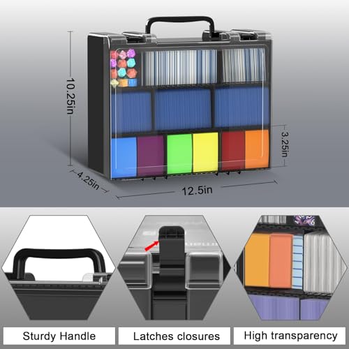 FULLCASE Trading Card Storage, 2400+ Sports Cards Game Deck Box Holder Organizer for Panini for PM TCG for C.A.H for Yoto 3