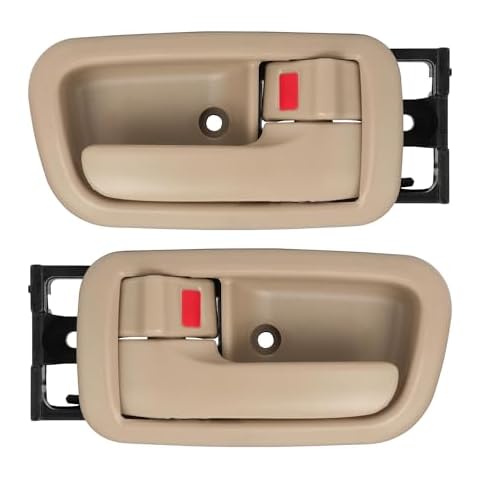 SOEKAVIA Interior Door Handles with Bezel Fit for Toyota Tundra 2000 2001 2002 2003 2004 2005 2006 Replacement for 692070C010B1 692080C010B1 81290 81294 Left Driver Right Passenger Door Handle (Beige) Cover