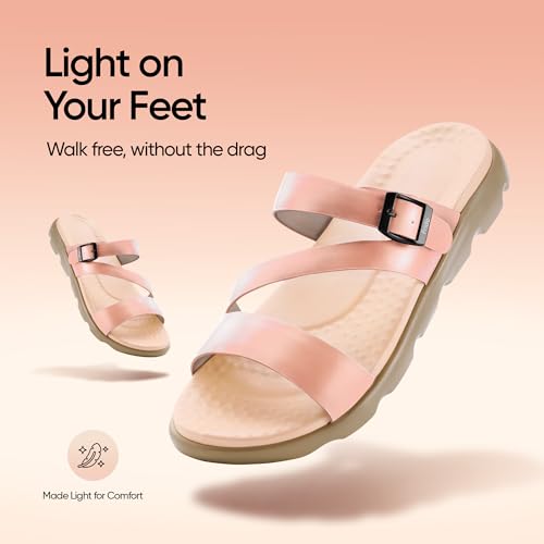 Image of Frido Cloud Comfort Orthopaedic Sandals for Women | Arch Support & Heel Cushion | Anti-Slip Sole, Adjustable Buckle | Lightweight Soft PU Footbed | Available in Open Toe & Toe Separator Style
