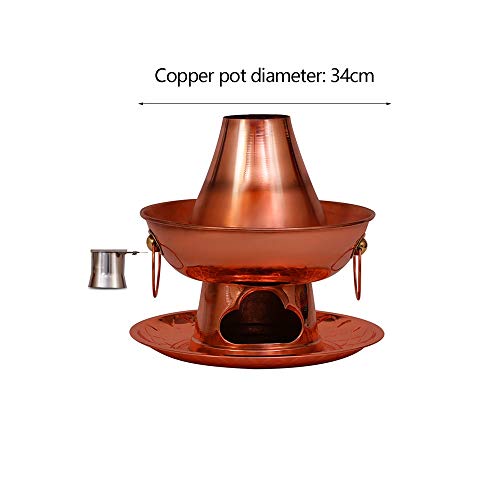 Olla caliente de cobre tradicional de estilo chino mongol 28 cm miniatura 5