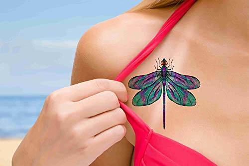 Dopetattoo 6 Sheets Temporary Tattoo Dragonfly Tattoo Fake Tattoos Neck Arm Chest For Women Men Adults #TOP3