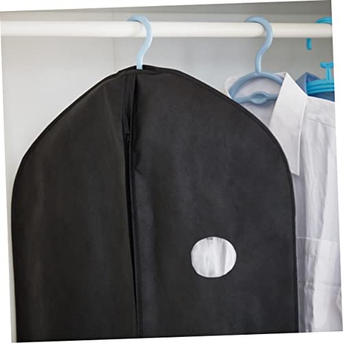 PRETYZOOM Thickened Suit Cover 2pcs Black Garment Bags 60x100cm Hanging Clothes Protector Easy to Clean4