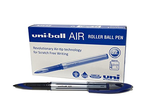 Uni-ball UF-222-07 Tintenroller 0,7 Mm – Löschbare Gel-Tinte, 12 Stück In Himmelblau, Mit Radiergummi, Metallischer Schaft