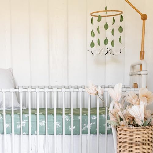 Image of Crib Sheets Neutral - Fitted Baby Crib Sheets Bed for Girl Boy - 2 Pack Standard & Toddler Mattress (Butterfly Garden) - Buttery Soft Organic Cotton Blend