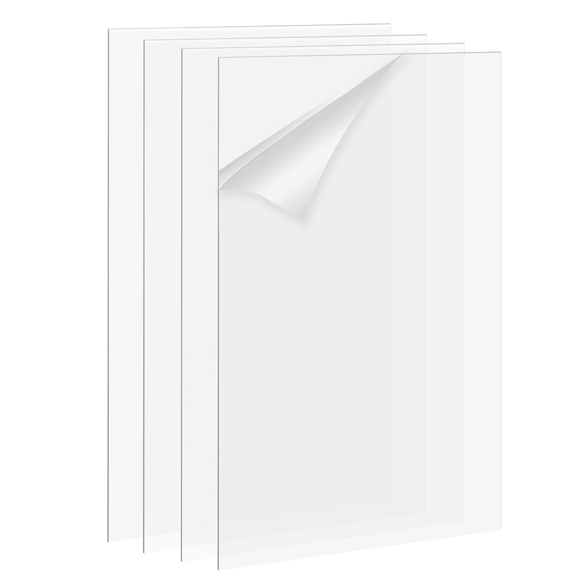 YSTIME 8" x 12" Clear Acrylic Sheet Plexiglass Plastic Sheet for Crafts Transparent Acrylic Board with Protective Paper for Craft, Windows, Frame, DIY