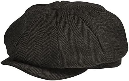 POUDAY Newsboy Cap for Men - Irish Newsies Cabbie Hat - Flat Winter Hat