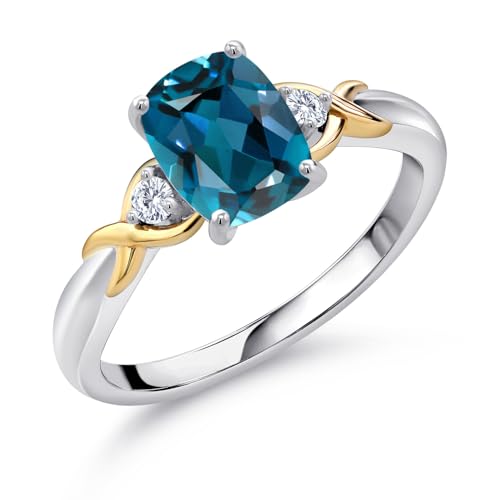 Gem Stone King 925 Silver and 10K Yellow Gold Gemstone