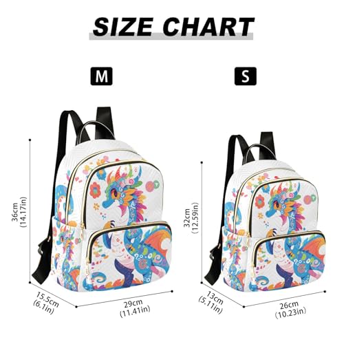 Image of ALAZA Cute Dragon Cartoon Small Backpack Purse for Women Travel Bag Fashion Daypack Back Pack Shoulder Bag