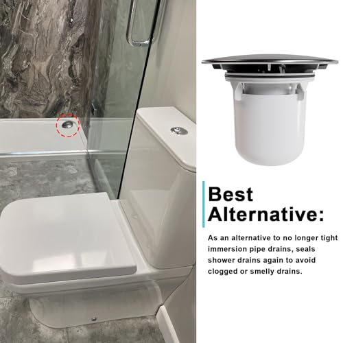 Shower Drain Cover, Pack of 2 Drain Cover Shower 90 mm/115 mm/63 mm Shower Drain Lid for Drain Set, Shower Drain with Hair Catcher, Odour Trap, Shower Drain Cover — view 4
