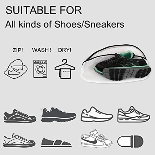 Vivifying Shoe Washing Machine Bag, Set of 3 Mesh Shoes Laundry Bag, Trainer Washing Machine Bag with Zip Closure for Sneakers, Socks, Bras