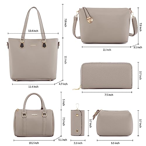 Image of OTMIPIML Purses and Handbags for Women Synthetic Leather Tote Crossbody Bags Satchel Purses Set 6pcs | Set