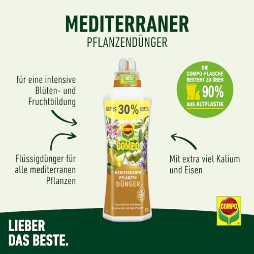 COMPO Mediterraner Pflanzendünger – Spezial-Flüssigdünger für mediterrane Pflanzen – 1,3 L 2