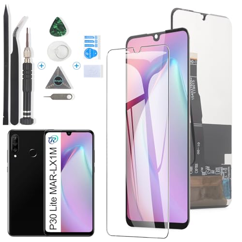 RongZy para Huawei P30 Lite LCD+Pantalla Táctil Digitalizador Asamblea Reemplazo +Reparación Herramientas(Negro)